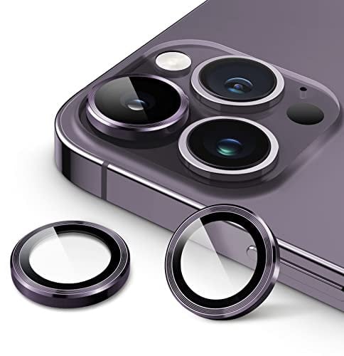 JETech Protector de Lente Cámara para iPhone 14 Pro 6,1 Pulgadas y iPhone 14 Pro Max 6,7 Pulgadas, Vidrio Templado 9H, 1 Juego (Morado Oscuro)