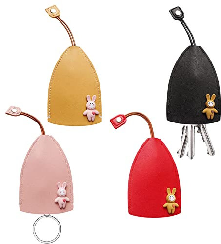 CaiTang Étui en Cuir pour Clé de Voiture, Porte-clés en Cuir, Housse de clé de Voiture de Grande Capacité, Porte-clés Coulissant pour Clé, Cadeaux de Pâques, Cadeau de Noël