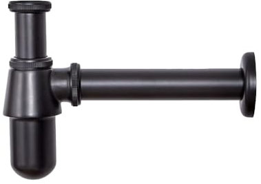 Milano Elizabeth Traditional Wall Hung Bathroom Basin Sink Bottle Trap - Black