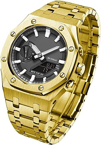 INFRI Ga2100 Gm2100 AP Mod Kit 5. Generation Metall-Uhrenarmbandblende für Ga2110 Eiche Edelstahlgehäuse Armband Ersatzzubehör, Ga2100, Achat