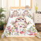 Eule Bettwäsche Set 155x220 für Jungen Mädchen Nette Cartoon Eule Druck Bettbezug Kinder Teens Vogel Dekor Tröster Abdeckung 3D Schöne Eule Dekor Bettwäsche Rosa Blume Zweig Frühling Thema Bettwäsche
