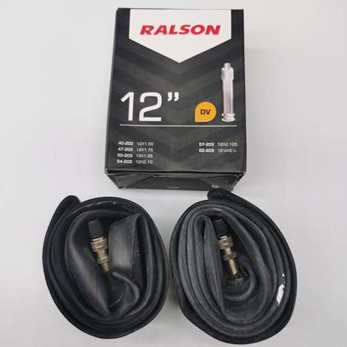 Ralson 2X Schlauch 12 Zoll | DV Ventil 35mm | 12x1.75/2.125 | ETRTO: 40 bis 62-203 | Fahrrad MTB BMX Schläuche Kinderwagen Roller