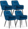 CLIPOP Esszimmerstuhl 4 Stück mit Armlehne Küchenstuhl Polsterstuhl Wohnzimmerstuhl Sessel Sitzfläche aus Samt Loungesessel 4er Set für Esszimmer,Arbeitszimmer,Wohnzimmer,Schlafzimmer,Blau