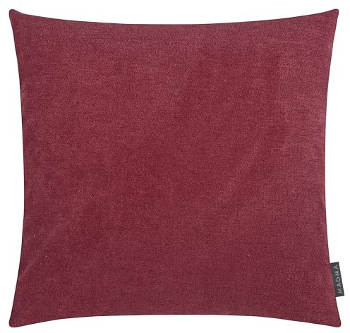 MAGMA Alfa Kissenbezug 50x50 cm - weinrot,- samtig weich kuscheliger Velour Look, rechteckiger Kissenbezug, für Wohnzimmer, Schlafzimmer, Büro und Gästezimmer Waschbar