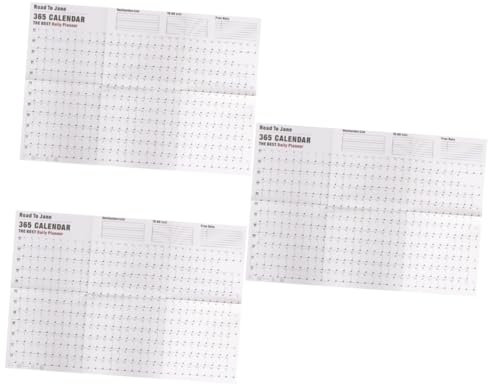 Lurrose 3 Stück 2021 Englischer Zeitplan Englischer Jahresplan Terminplaner Aus Papier Wandkalender 2021 Einfacher Wandkalender Student Auf Papier Hängendes Papier Weiß Schreibtisch