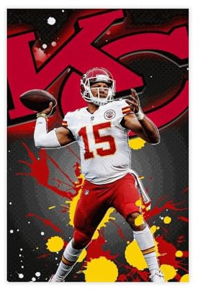 GeDiz Sportstar Patrick Mahomes Poster (11) Leinwand Poster Schlafzimmer Dekor Sport Landschaft Büro Zimmer Dekor Geschenk ungerahmt 30 x 45 cm