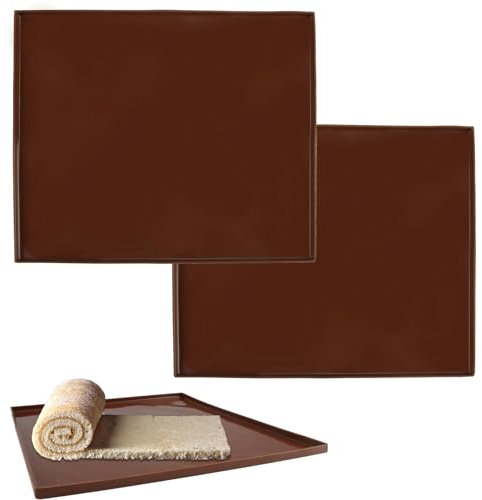 Bandejas de Silicona para Horno y Tapetes para Rollo Suizo,30x25.5cm 2 Piezas, Alfombrillas Antiadherentes Reutilizables para Tartas, Pasteles, Pizzas, Galletas, Duraderas y Fáciles de Limpiar