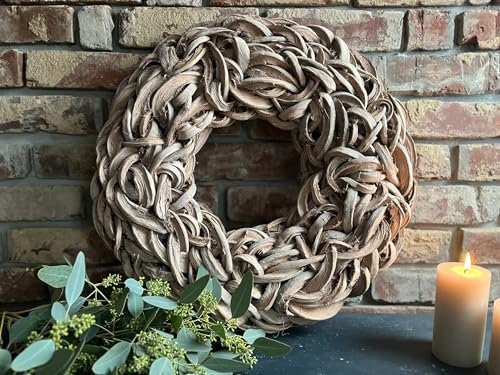 Wandkranz Türkranz Indoor - 40 cm Durchmesser, Natur/Praktische Aufhängung