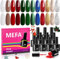 MEFA Red Gel Nail Polish Set, 12 Colors Glitter Green Silver Gold Gel Polish Set Soak Off UV Led Nail Gel Manicure at Home DIY Salon for Women