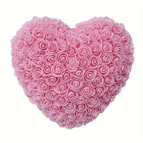 Rosenherz - Valentinstagsgeschenk Ehefrau, Herz, Rosenstrauß, Blumenstrauß, Geschenk für Freundin, Geburtstagsgeschenk, Muttertag Muttertagsgeschenk (von Partygeschenke24) (Rosa)