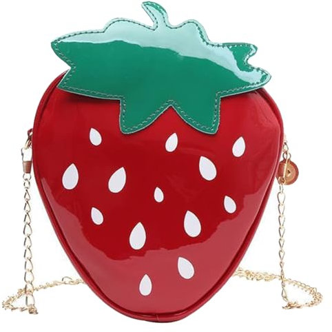 MenYiYDS 1 Pcs Erdbeer-Handtasche, Erdbeer-Umhängetasche, Cartoon-Kleintasche, Kosmetiktasche, Aufbewahrungstasche, Partyzubehör