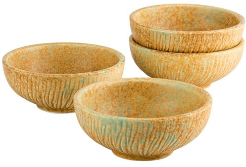 Henten Home Small Bowls, Dessert Bowl of 7.5 oz, Snack & Dip Bowls Set of 4, Stoneware Serving Bowls for Rice/Soup/Dessert/Snack