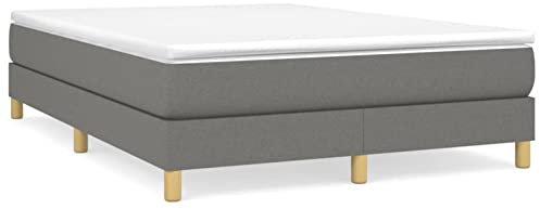 Homgoday Boxspring-Bettgestell, Stoff, dunkelgrau, 140 x 200 cm, Bettgestell, 80/90/100/120/140/160/180 x 200 cm, Einzelbett