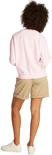 Tommy Hilfiger Donna Felpa Script in Cotone, Rosa (Light Pink), XS