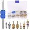 PEUTIER Kit de 40 Pièces de Noyau de Valve AC, Noyau de Valve de Climatiseur de Voiture avec Outil de Démontage à Double Tête Kit de Valve Schrader A/C R12 R134a pour la Plupart des Voitures