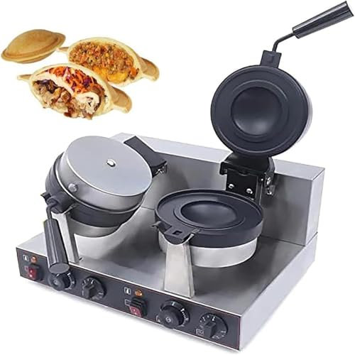 GLBMXDD Máquina para Hacer Hamburguesas con Helado, máquina para Hacer Hamburguesas UFO, planchas para Hacer gofres para Hamburguesas eléctricas comerciales,Doublehead