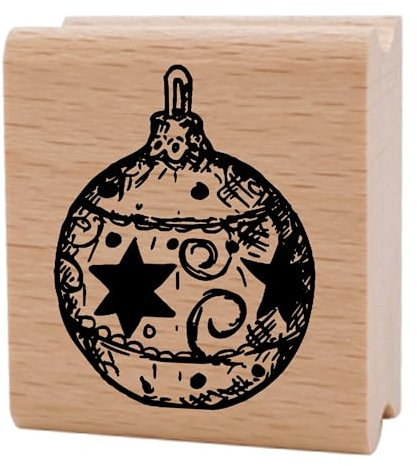 NEWSTAMPS Stempel Weihnachtskugel filigran Motivstempel aus Holz & Gummi zum Karten und Geschenke basteln, Holzstempel für Weihnachten, Weihnachtskarte, Advent, Scrapbook, Textilstempel, Deko, Freunde
