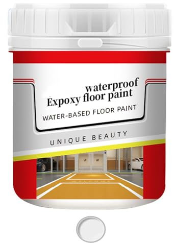 500g Quick-Dry Anti-Slip Water-Based Floor Paint, Waterproof Epoxy Floor Paint, Water-Based Epoxy Floor Paint, For Interior & Exterior Non-slip Epoxy Paint (White)