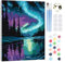 RICUVED Pintar por Números Aurora 20x30cm para Adultos con Marco de Madera -Paisajes Kit Completo de Pintura al Óleo, Pinceles y Lienzo para Crear y Decorar Tu Propio Cuadro
