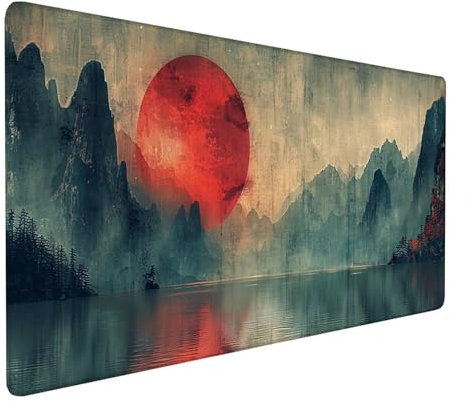 Alfombrilla Ratón Sol, Alfombrilla Ratón XXL 800x400x3mm, Gaming Mouse Pad con Base de Goma Antideslizante, Alfombrilla Raton Impermeable para Accesorios Pc Gaming, Regalos para Hombre, Verde 6-O-Y
