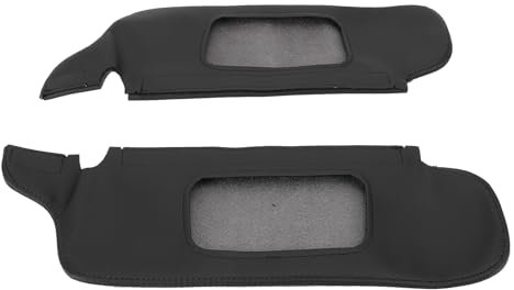 Sun Visor Protector Cover, 2pcs Stilvoller Kratzerdesteller Sonnenschutz Austausch, PU Leder Sun Visor Schutzabdeckung für 1994-2004 (Black)