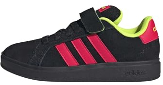 adidas Unisex Kinder Grand Court 00s Shoes Children, core Black/Lucid red/Lucid Lemon, 33 1/2 EU