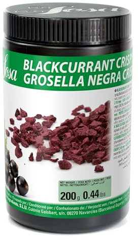 SOSA Crispy Ribes nero 2-10 mm - Crispies di ribes nero liofilizzati - Barattolo 200 g - Uso alimentare