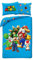 Bettwäsche Blau Super Mario 135x200 cm + 80x80 cm - mit Mario, Luigi, Toad, Peach, Wario & Yoshi - Bettbezug und Kissenbezug - Deutsche Größe