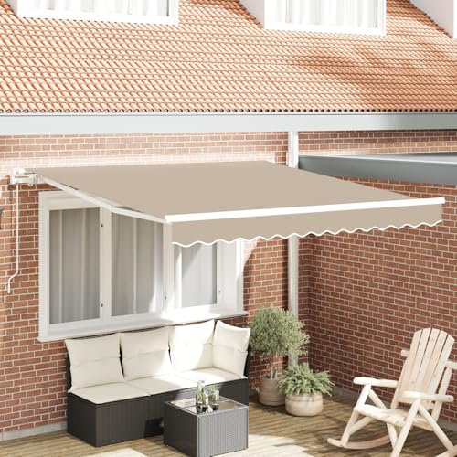 IKAYAA Toldo Motorizado 3 x 2.5 m, Toldo Electrico Exterior, Toldo Articulado Eléctrico con Mando a Distancia, Toldo Brazo Extensible para Terraza, Jardín, Beige