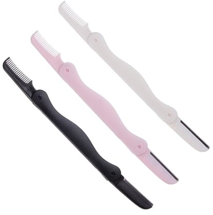 Cabilock Augenbrauenrasierer für Zuhause und Kamm aus Metall und Kunststoff 6 Stück mit Doppelseitigem Trimmer für Frauen und Outdoor Anwendung