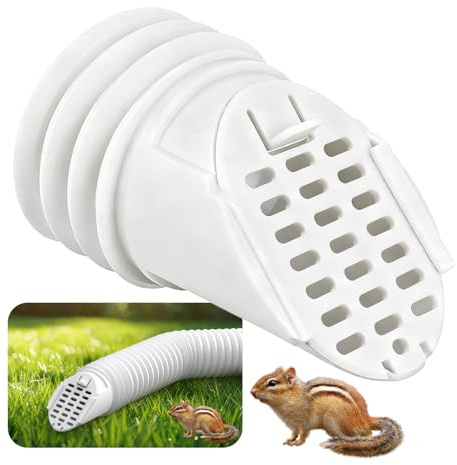 WADEO Protection Anti-Animaux pour Rallonge de Descente de Gouttière 10 cm | Grille Anti-Feuilles avec Diffusion de l’Eau, Protection Contre Rongeurs et Oiseaux pour Jardin & Fondations (Blanc)