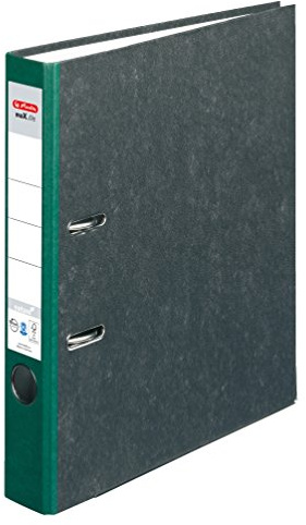 Herlitz Ordner maX.file nature, Pappe, Wolkenmarmorbezug, Kantenschutz, standfest, A4 5 cm, grün