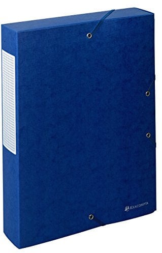 Exacompta 50912E 10er Pack Sammelbox Scotten aufgebaut mit Gummizug 60 mm breit aus extra starkem Colorspan-Karton mit Rückenschild für DIN A4 Archivbox Heftbox Sammelmappe blau