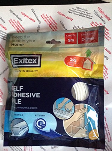 Exitex Self Adhesive Draught Excluder Pile 5Mtr White 1.01.425.0005.35