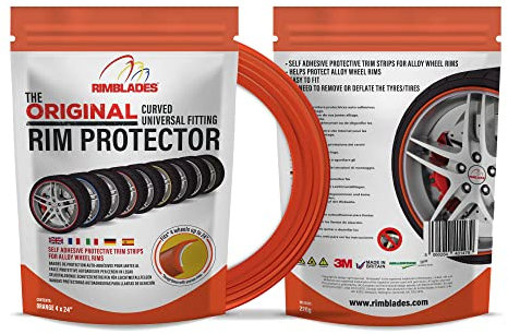 Rimblades FELGENSCHUTZ & STYLING orange Ausführung 2016 Alu Felgen Schutzring Felgenringe Felgenstyling 13 bis 24 Zoll Rim Protector Guard Ringz Felgenrandaufkleber Felgenhornschutz Farbe ORANGE