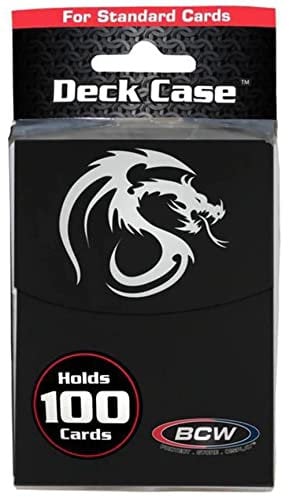 Bcw Black Large Plastic Deck Case - Holds 100 Collectible Gaming Cards Per Box