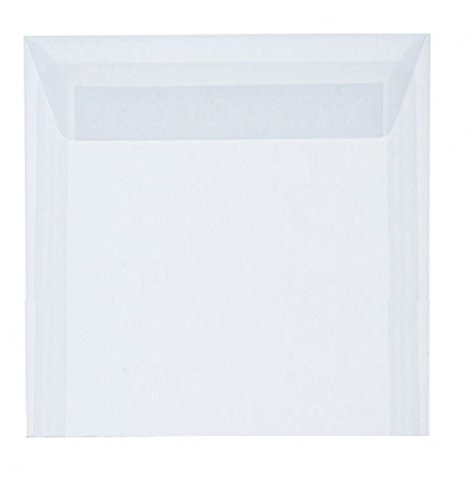 Paper24 25 Briefumschläge 12x12 cm, Umschläge quadratisch 12x12 cm, 120g/m², haftklebend in der Farbe: Transparent