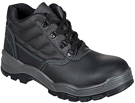 Portwest FW21 Steelite Sicherheitsstiefel Schützende Stahlkappe Ölbeständig | Schwarz, 41, S1 EN ISO 20345, Antistatisch Rutschhemmend Bau, Zehenschutzkappe und Zwischensohle, Industrie
