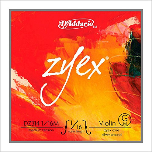 D'Addario Zyex Violinen-Einzelsaite (G), 1/16, mittlere Spannung