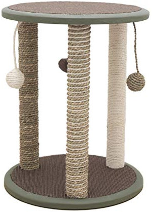 Rosewood Zurich Cat Scratching Post, Cat Tree, 45cm Tall with 3 Posts for Multi-Pet Play, Includes 3 Hanging Ball Toys, Durable & Engaging Scratching Post for Cats