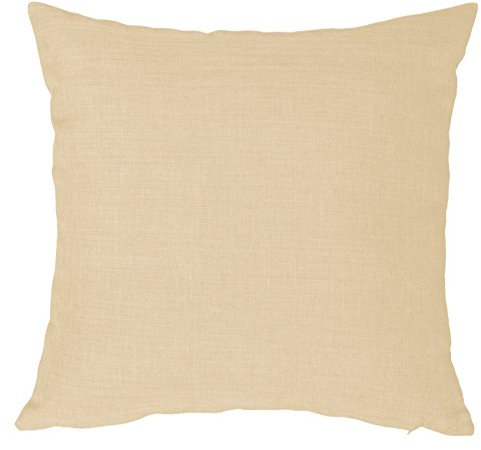 Kissenbezug 50x50 cm Champagner mit Reißverschluss Struktur Leinenoptik Kissen für Sofa Wurfkissen