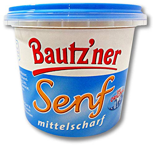 3er Pack Bautzner Senf mittelscharf im Becher (3 x 200 ml) Senfbecher, Bautzner Spezialitäten