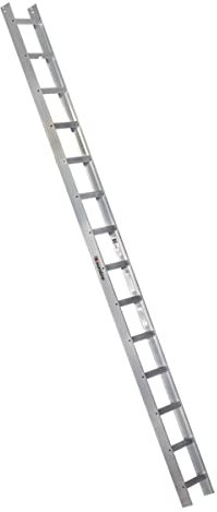 Euroline Alu-Dachauflegeleiter für Kaminkehrer naturfarbig 1x14-Sprossen-Länge 3,95 m 3210114