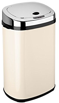 Rect 30L Stainless Steel Auto Sensor Kitchen Waste Dust Bin Automatic Motor Cream - 54 cm Tall