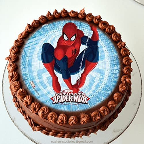 Disque azyme diamètre 21cm Spiderman pour décoration de gâteau à l'unité- Les gourmandises de Heidi (Spiderman 2)