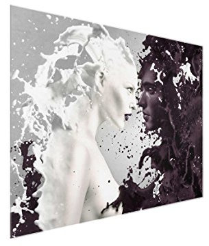 PPS. Imaging Druck auf Glas Wandkunst Milch & Kaffee - Kreuz 3:4 Druck auf Glas, Wandbild, Glasbild, Wandkunst, Glaswandbild, Glasdruck, HxB: 70 cm x 100 cm