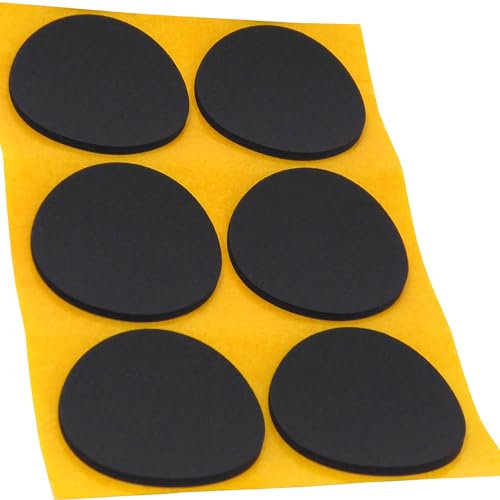 Adsamm® / 6 x Selbstklebende Antirutsch Pads aus EPDM Zellkautschuk/ø 70 mm/Schwarz/Rund / 2.5 mm Starke Anti-Rutsch-Gleiter
