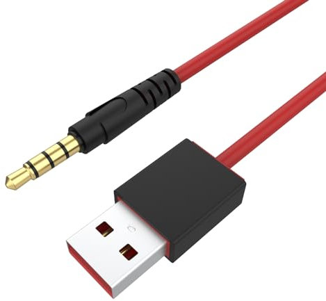Alitutumao USB 3.5mm Jack Charging Cable Data Sync Cord Compatible with Beats by Dre Studio Solo Wireless Headphones,MP3 Player, iPod Shuffle, Voice Recorder, 3.3FT