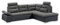 Stella Trading JAKARTA Ecksofa mit Schlaffunktion und Stoffbezug, Schwarz / Lava - Ausziehbares Schlafsofa mit steckbaren Kopfstützen & Kissen - 260 x 103 x 219 cm (B/H/T) Rechts