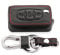 Happyit Cas de Couverture de Clé de Voiture en Cuir Porte-clés pour Peugeot RCZ 107 206 207 208 306 307 308 407 408 508 pour Citroën C1 C2 C3 C4 C5 C6 C8 3 Boutons Télécommande